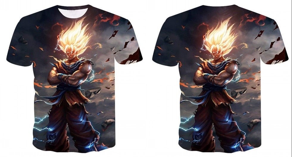 Dragon Ball Z T-shirts Men's Summer 3D Print Super Saiyan Son Goku Black Vegeta Battle Dragonball Casual T Shirt Tops Tee-4
