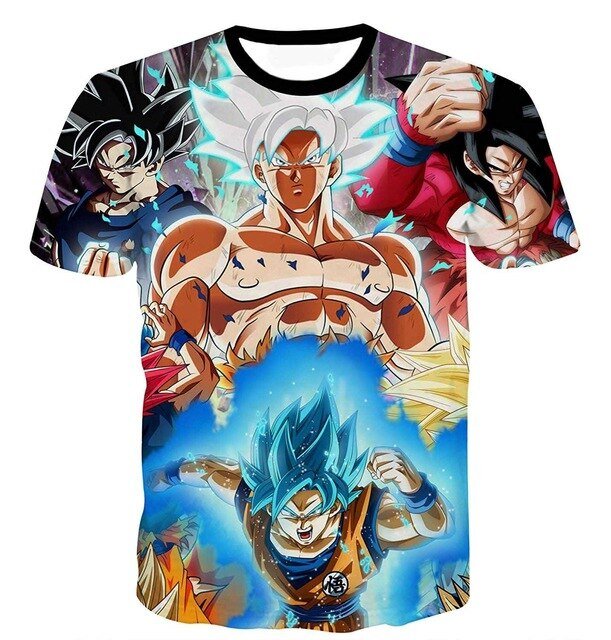 Dragon Ball Z T-shirts Men's Summer 3D Print Super Saiyan Son Goku Black Vegeta Battle Dragonball Casual T Shirt Tops Tee-5