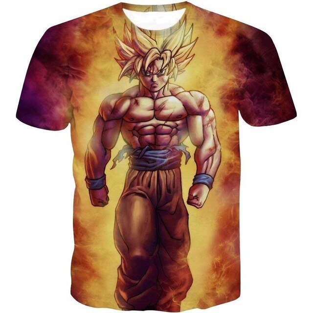 Dragon Ball Z T-shirts Men's Summer 3D Print Super Saiyan Son Goku Black Vegeta Battle Dragonball Casual T Shirt Tops Tee-15