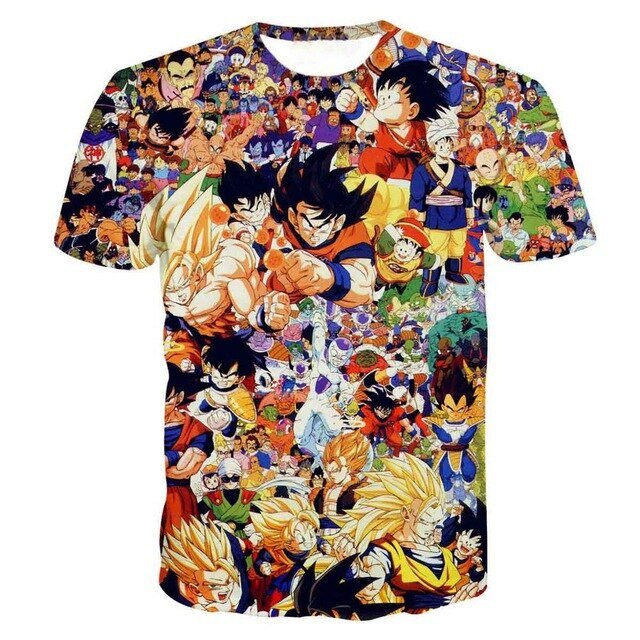 Dragon Ball Z T-shirts Men's Summer 3D Print Super Saiyan Son Goku Black Vegeta Battle Dragonball Casual T Shirt Tops Tee-18