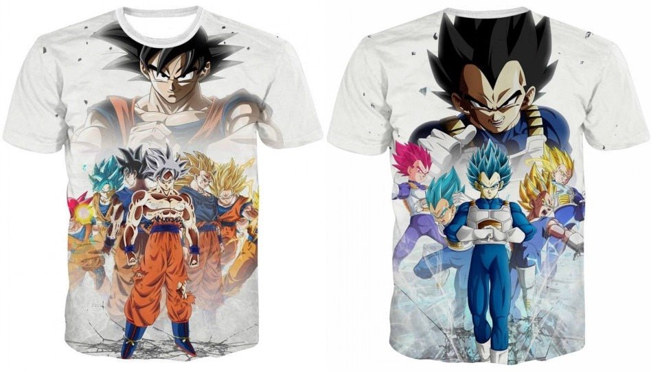 Dragon Ball Z T-shirts Men's Summer 3D Print Super Saiyan Son Goku Black Vegeta Battle Dragonball Casual T Shirt Tops Tee-1