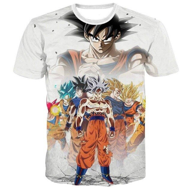Dragon Ball Z T-shirts Men's Summer 3D Print Super Saiyan Son Goku Black Vegeta Battle Dragonball Casual T Shirt Tops Tee-11