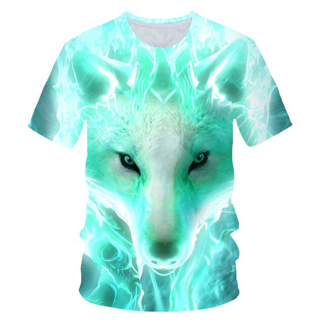 Newest Wolf 3D Print Animal Cool Funny T-Shirt Men Short Sleeve Summer Tops Male T Shirt Fashion Breathable With Short-8