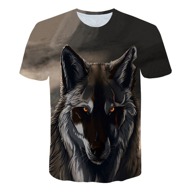 Newest Wolf 3D Print Animal Cool Funny T-Shirt Men Short Sleeve Summer Tops Male T Shirt Fashion Breathable With Short-12