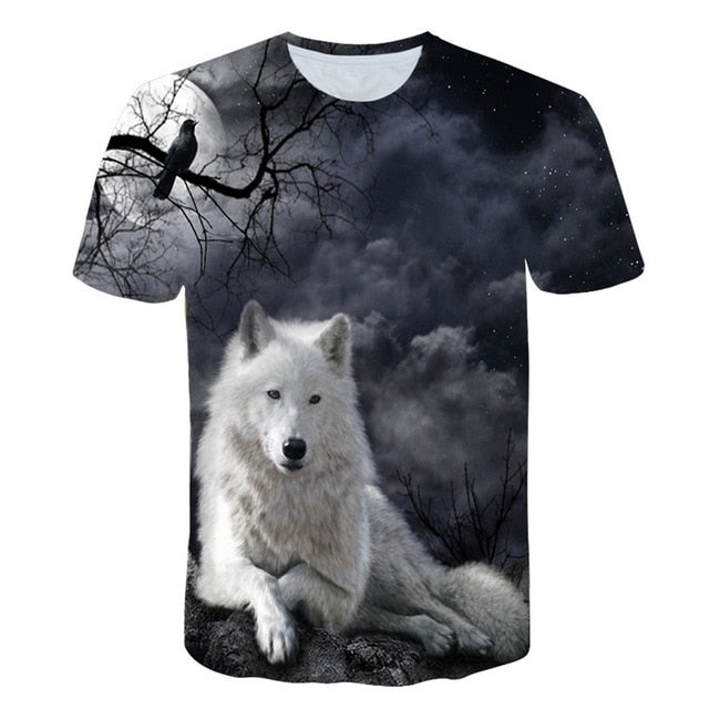 Newest Wolf 3D Print Animal Cool Funny T-Shirt Men Short Sleeve Summer Tops Male T Shirt Fashion Breathable With Short-14