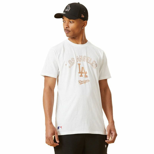 Men’s Short Sleeve T-Shirt New Era MLB Metallic Grapich Print Dodger White-0