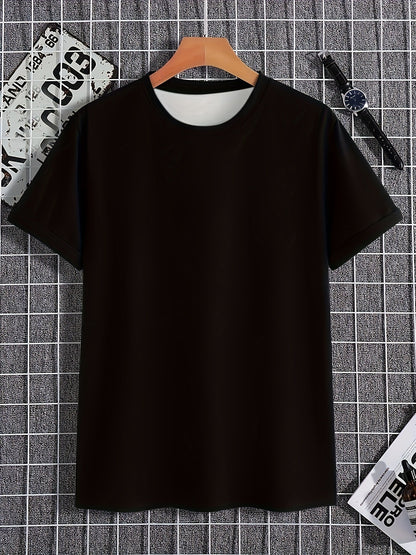 Men's Fashionable Casual Round Neck Pattern T-shirt With Exquisite Printing, Suitable For Daily Wear In Summer-4