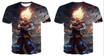 Dragon Ball Z T-shirts Men's Summer 3D Print Super Saiyan Son Goku Black Vegeta Battle Dragonball Casual T Shirt Tops Tee-4