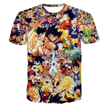 Dragon Ball Z T-shirts Men's Summer 3D Print Super Saiyan Son Goku Black Vegeta Battle Dragonball Casual T Shirt Tops Tee-18