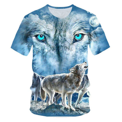 Newest Wolf 3D Print Animal Cool Funny T-Shirt Men Short Sleeve Summer Tops Male T Shirt Fashion Breathable With Short-7
