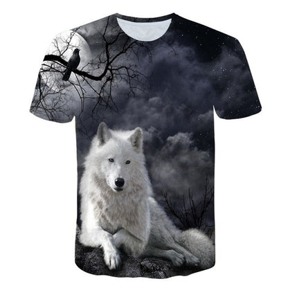Newest Wolf 3D Print Animal Cool Funny T-Shirt Men Short Sleeve Summer Tops Male T Shirt Fashion Breathable With Short-14